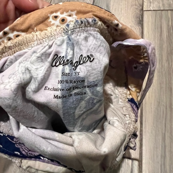 Wrangler 3T top EUC Patchwork Girl Top with Ruffle Straps Adjustable Cowgirl - Picture 3 of 3